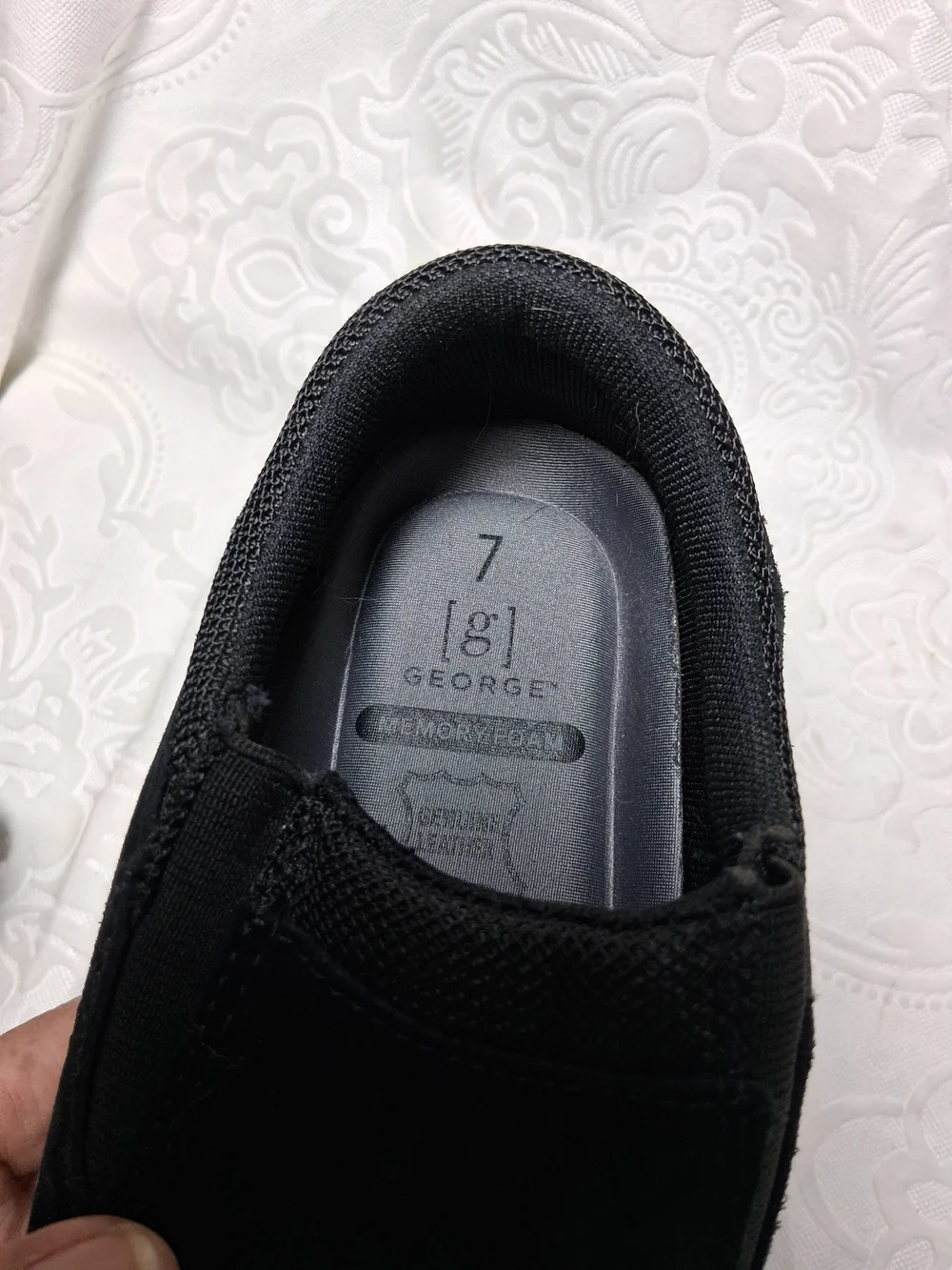George Black Slip-On Suede-Look Memory Foam Loafers